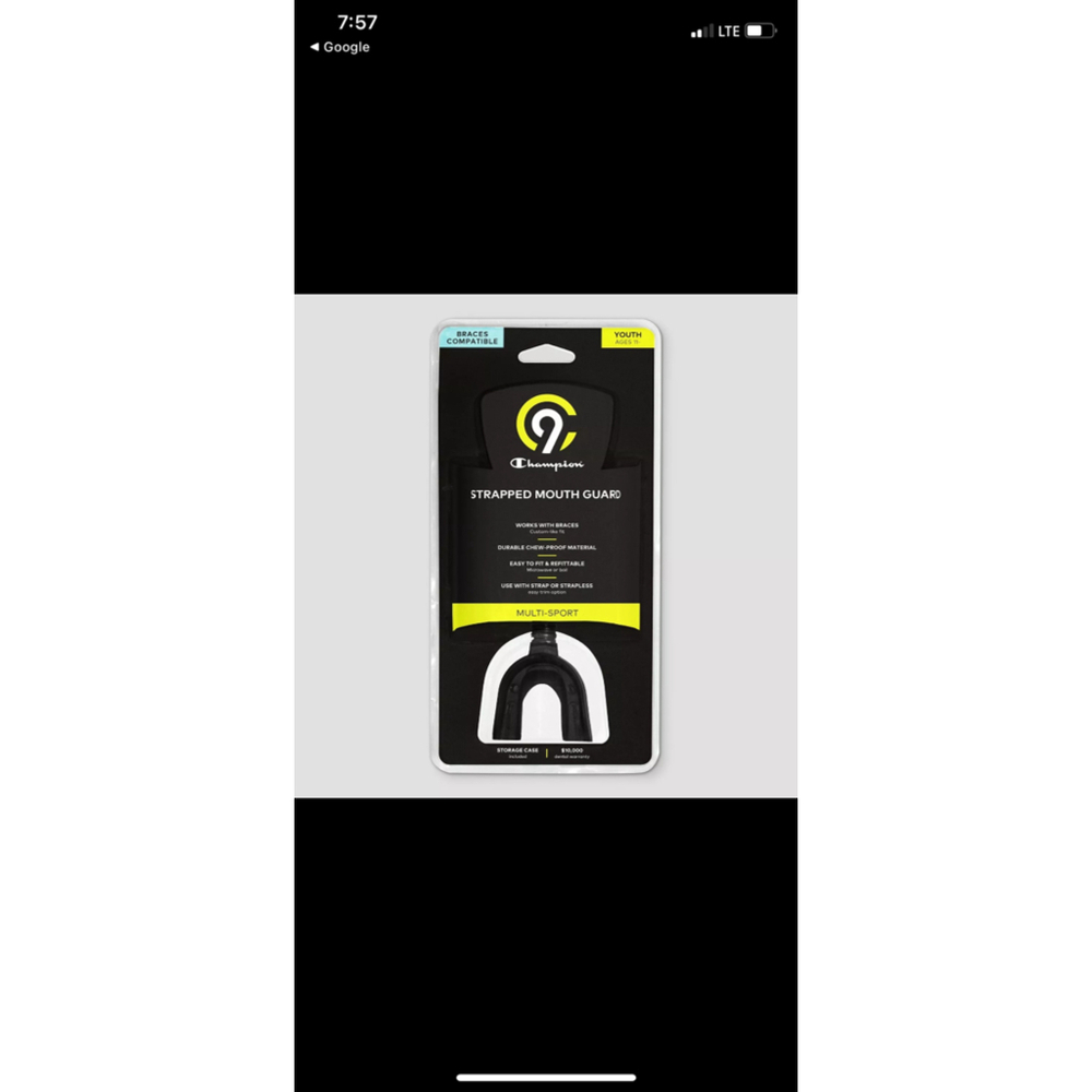 C9 CHAMPION Strapped Mouth Guard | 12+ |
Multi Sport | Braces Compatible | Black